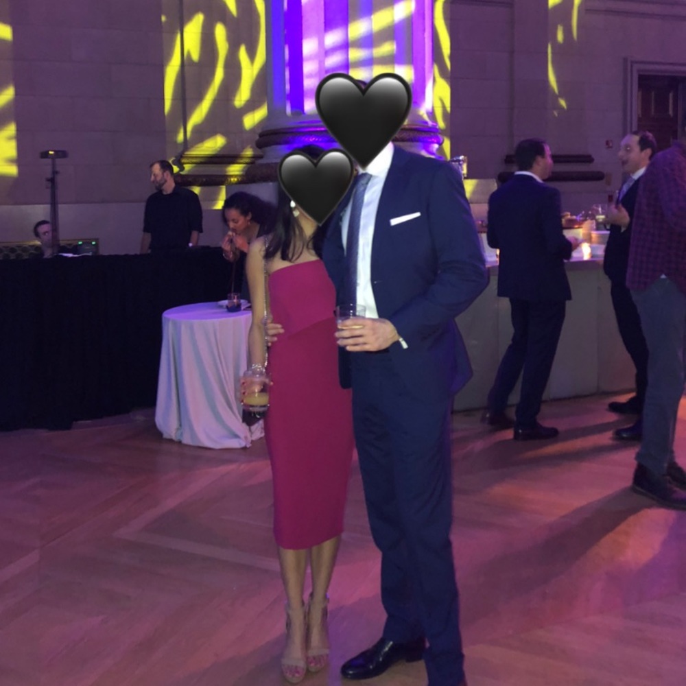 Likely magenta cocktail midi dress (like new)